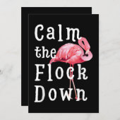 Calm The Flock Down Flamingo Girl |Funny Flamingo Save The Date (Voorkant / Achterkant)