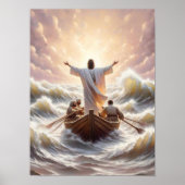 Calm the Storm, Christian Art, Peace Be Still Art Poster (Voorkant)