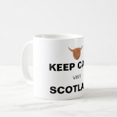 Calm Visit Scotland (on white) Koffiemok (Voorkant links)