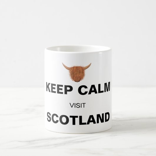Calm Visit Scotland (on white) Koffiemok (Center)