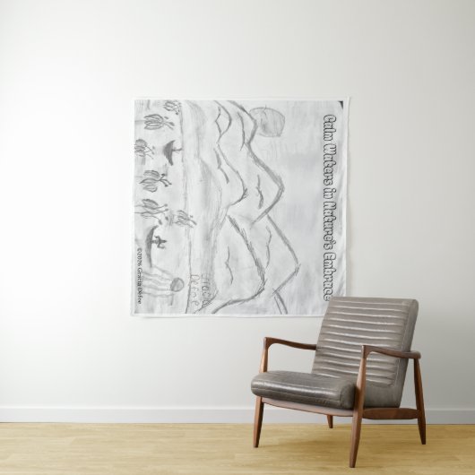 'Calm Waters in  Nature's Embrace' Tapestry Wandkleed (In Situ (horizontaal))