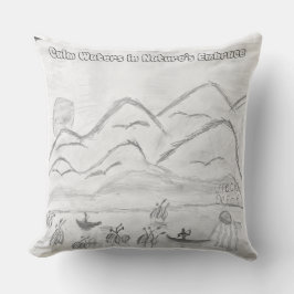 'Calm Waters in Nature's Embrace' Throw Pillow Buitenkussen
