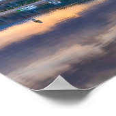 Calm Waters // Lake en Boats op Sunset Poster (Hoek)