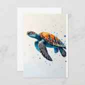 Calm Waters: Vier Zee schildpadden met de oceaan Bedankkaart (Voorkant / Achterkant)