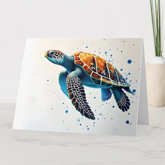 Calm Waters: Vier Zee schildpadden met de oceaan Kaart (Voorkant)