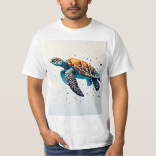 Calm Waters: Vier Zee schildpadden met de oceaan T-shirt