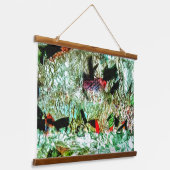 Calm white abstract Wood Topped Wall Tapestry,joy  Hangend Wandkleed (Gebogen)