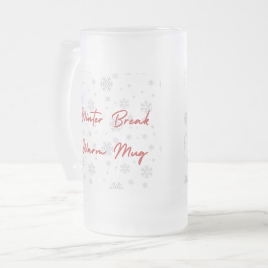 Calm Winter Mug – Cozy Minimal Design Matglas Bierpul (Voorkant links)
