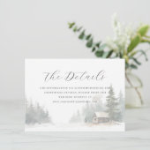 Calm Winter Watercolor Cabin Scene Informatiekaartje (Staand voorkant)