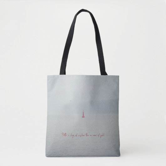 Calm winter zee en rode vuurtoren tote bag (Voorkant)