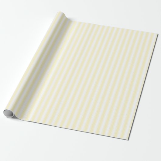 Calm Yellow Minimalist Stripes Cadeaupapier (Uitgerold)