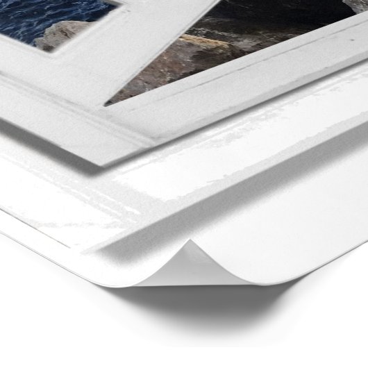 Calm Zee Uitzicht Trompe l'oeil Fake Window Poster (Hoek)