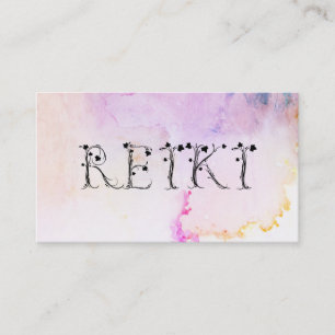 *~* Calming Abstracte Waterverf REIKI Ivy Pastel Visitekaartje