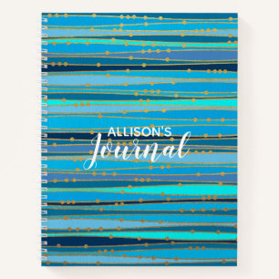 Calming Blue Zen   Gepersonaliseerde spiraal Notitieboek