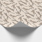 Calming cheetah leopard neutral warm beige cream cadeaupapier (Hoek)