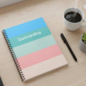 Calming Color Block Striped Custom Notebook Notitieboek