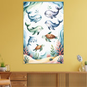 Calming Gentle Ocean Nursery Wall Art Canvas Afdruk (Insitu (Woonkamer))