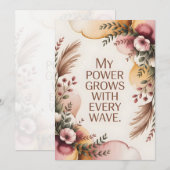 Calming Labor Wave Affirmation Art Feestdagenkaart (Voorkant / Achterkant)