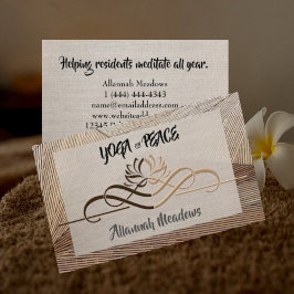Calming Linen Bamboo Yoga Instructor Visitekaartje
