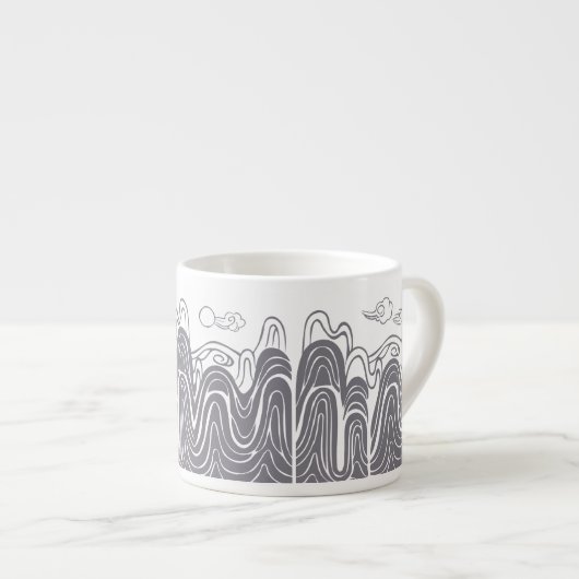 Calming Mountain Uitzicht Espresso Cup Kop (Voorkant rechts)