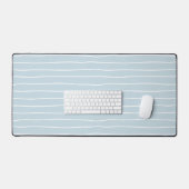 Calming Pastel Blue Ocean Waves Geometric Linear Bureaumat (Keyboard & Muis)