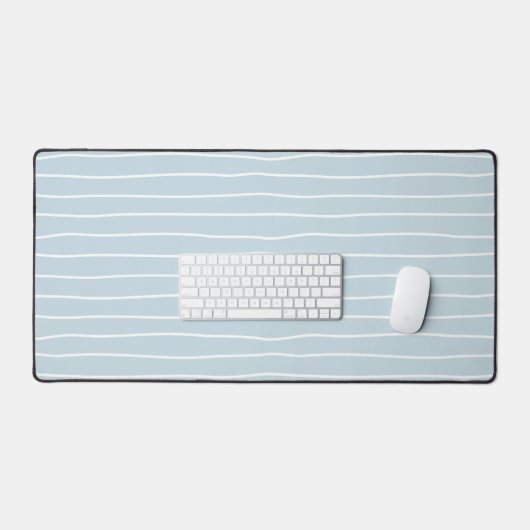 Calming Pastel Blue Ocean Waves Geometric Linear Bureaumat (Keyboard & Muis)