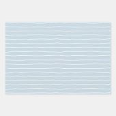 Calming Pastel Blue Ocean Waves Geometric Linear Inpakpapier Vel (Voorkant)