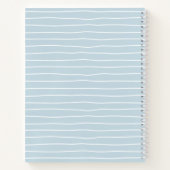 Calming Pastel Blue Ocean Waves Geometric Linear Notitieboek (Achterkant)