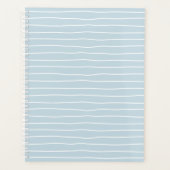 Calming Pastel Blue Ocean Waves Geometric Linear Planner (Voorkant)