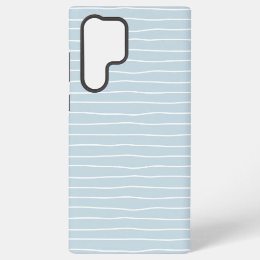 Calming Pastel Blue Ocean Waves Geometric Linear Samsung Galaxy Hoesje (Achterkant)