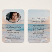 Calming Seashore Memorial Photo Cards Visitekaartje (Voorkant /achterkant)