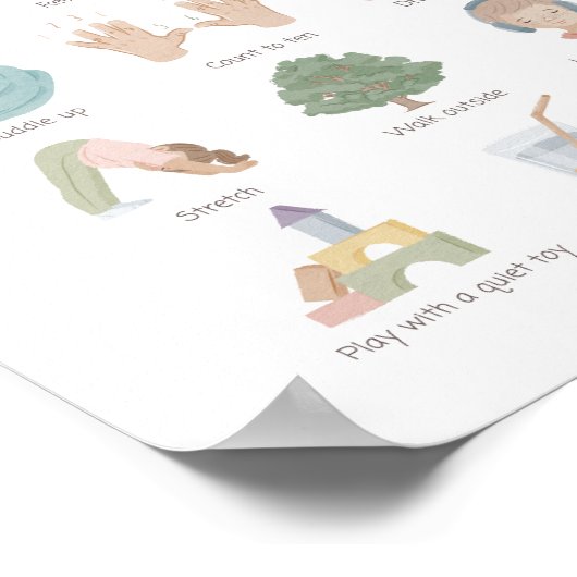 Calming Strategieën kalm omlaag klaslokaal decor Poster (Hoek)