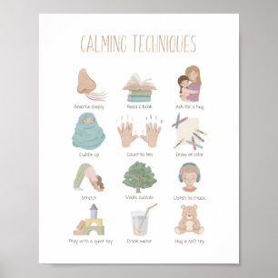 Calming Strategieën kalm omlaag klaslokaal decor Poster