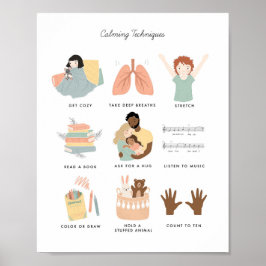 Calming Technieken vinden emoties Classroom Art Poster