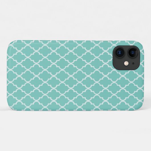 Calming & vreedzaam patroon: Mint, White Quatrefoi Case-Mate iPhone Case (Achterkant (horizontaal))