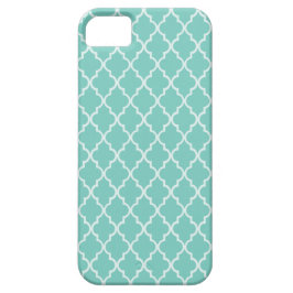 Calming & vreedzaam patroon: Mint, White Quatrefoi iPhone 11 Hoesje