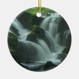 Calming waterval keramisch ornament