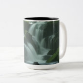Calming waterval tweekleurige koffiemok (Voorkant rechts)