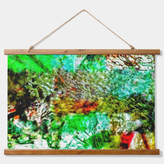 Calming yellow Wood Topped Wall Tapestry,Abstract  Hangend Wandkleed