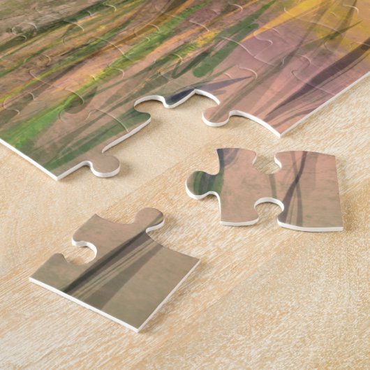 Calmness - Sun Field Landscape - Original Painting Legpuzzel (Zijkant)