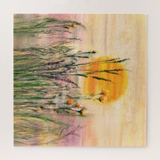 Calmness - Sun Field Landscape - Original Painting Legpuzzel (Horizontaal)