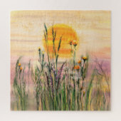 Calmness - Sun Field Landscape - Original Painting Legpuzzel (Verticaal)