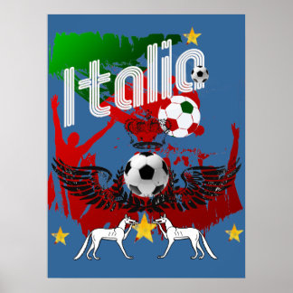 Calo Azzurri Italië fla sport fan Poster
