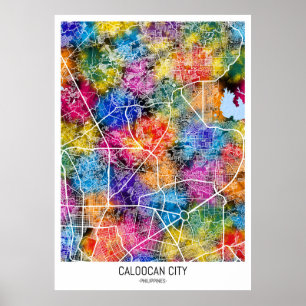 Caloocan Filipijnen Stadsplattegrond Poster