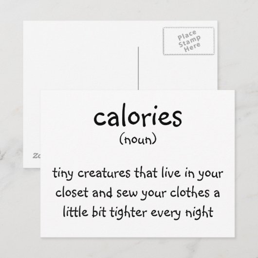 calorieën briefkaart (Voorkant / Achterkant)