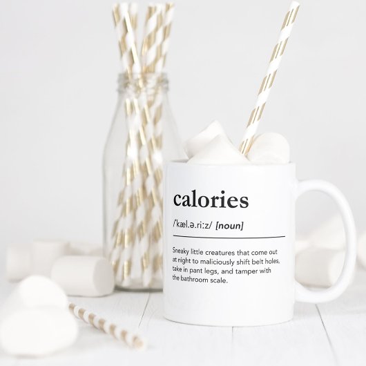 Calorieën Definitie Grappig Gewichtsverlies Woorde Koffiemok
