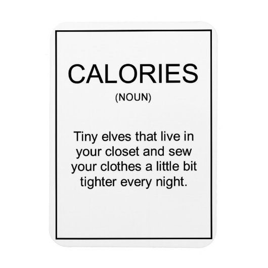 Calorieën definitie magneet voor uw keuken (Verticaal)