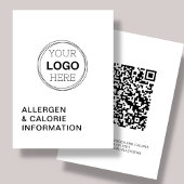 Caloriegegevens Logo QR-code Kaart
