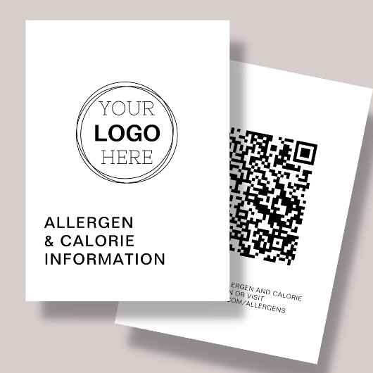 Caloriegegevens Logo QR-code Kaart