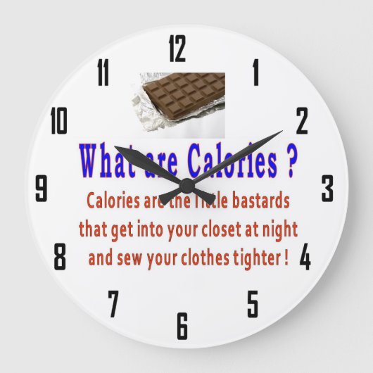 CALORIES WALL CLOCK GROTE KLOK (Voorkant)